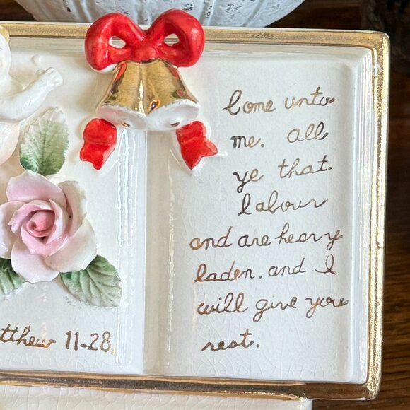 Vintage porcelain book with 3D angel made in Japan - Picture 13 of 13